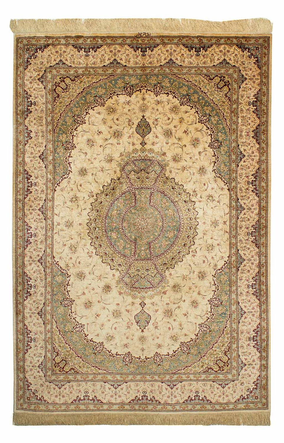 Silk Rug - Ghom Silk - Premium - 197 x 131 cm - beige
