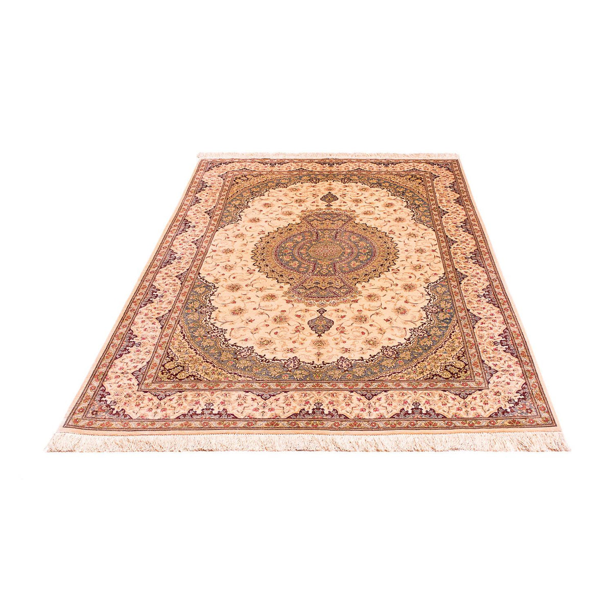 Silk Rug - Ghom Silk - Premium - 197 x 131 cm - beige