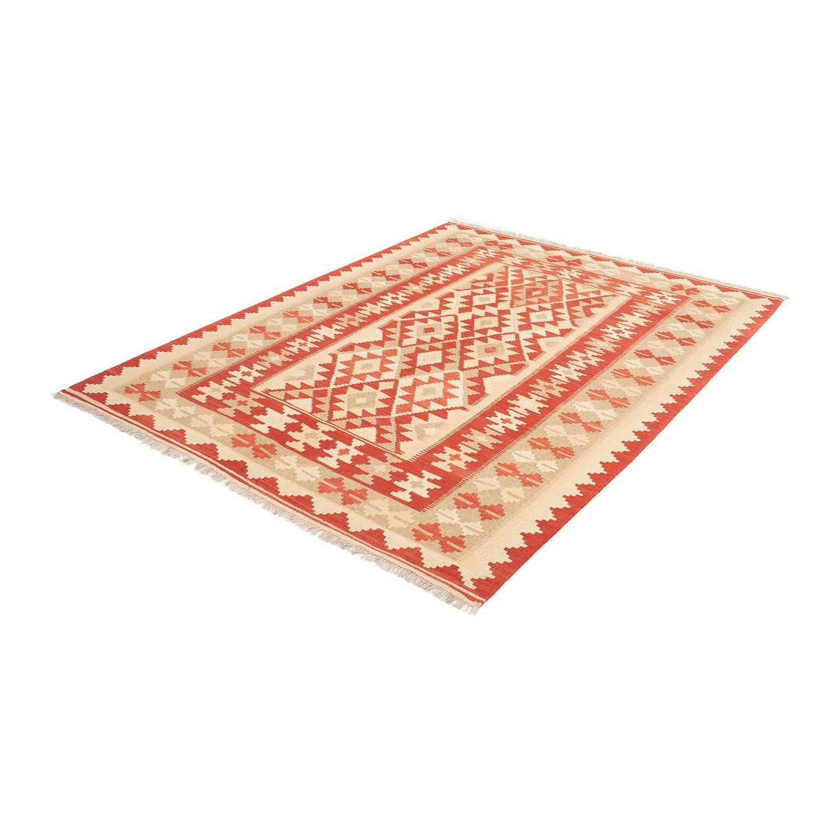 Kelim Rug - Oriental - 198 x 146 cm - dark red