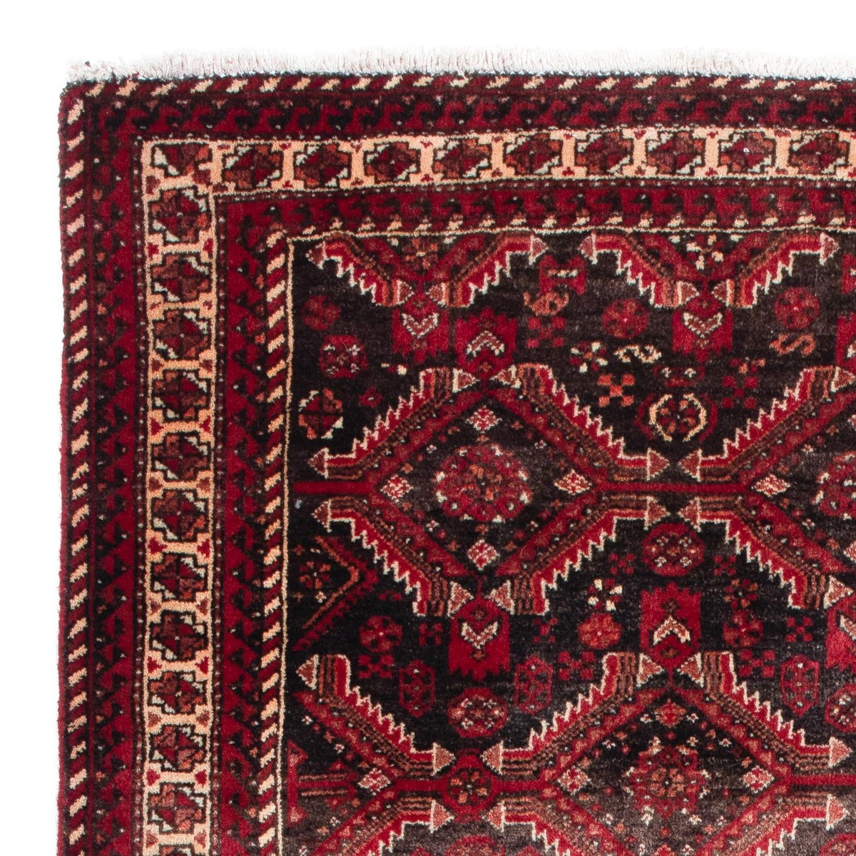Runner Belutsch Rug - 195 x 99 cm - dark red