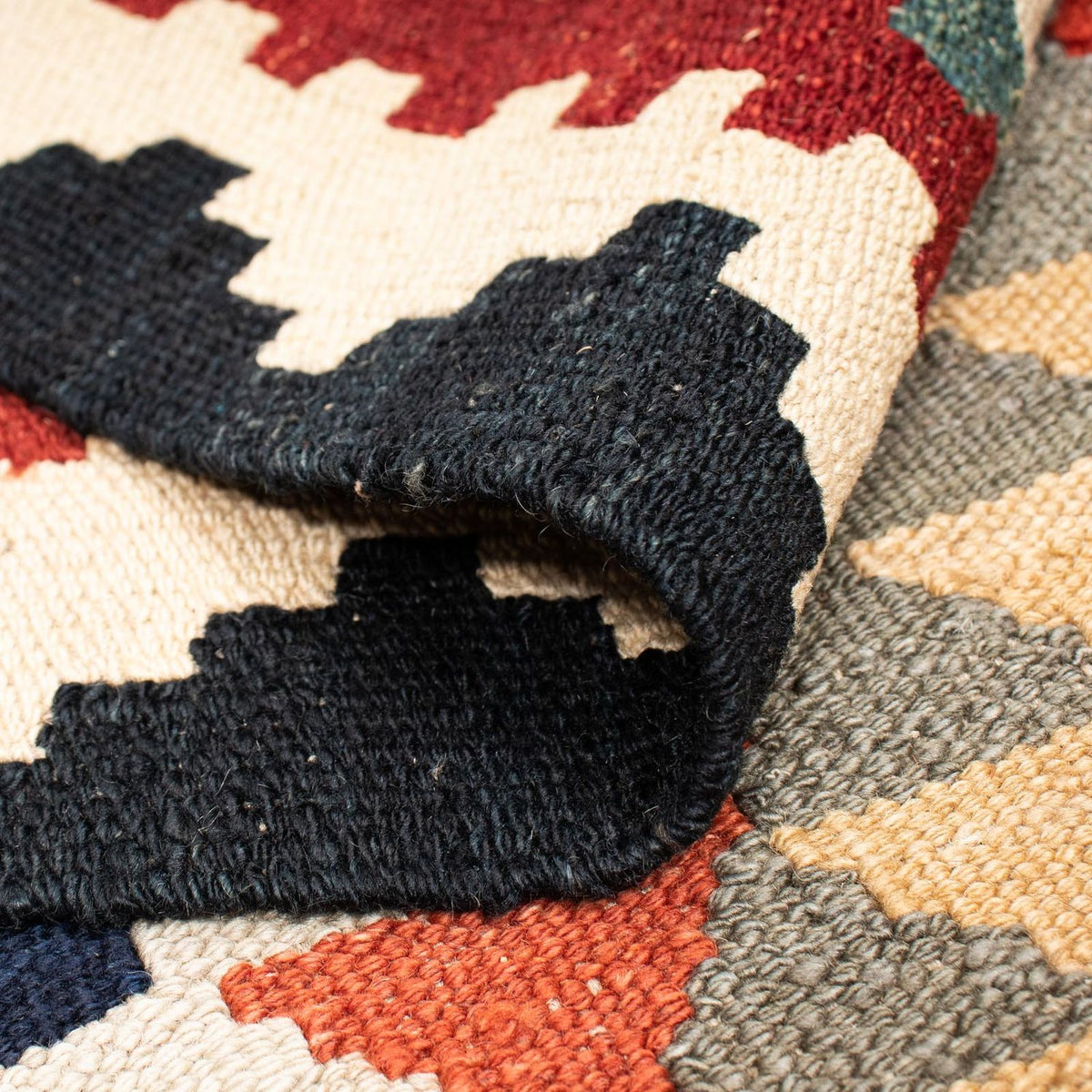 Kelim Rug - Splash - 189 x 157 cm - multicolored