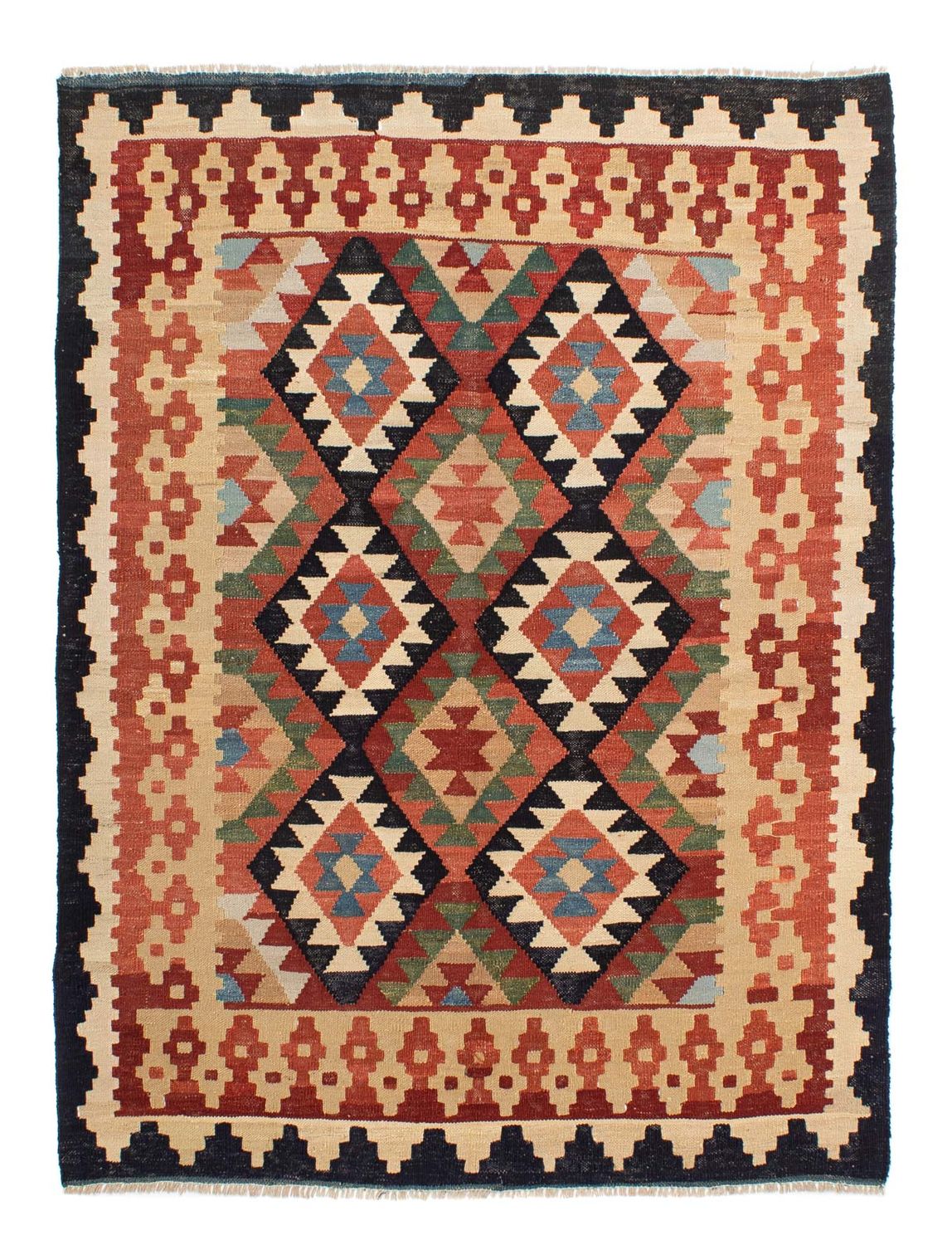 Kelim Rug - Splash - 202 x 155 cm - multicolored
