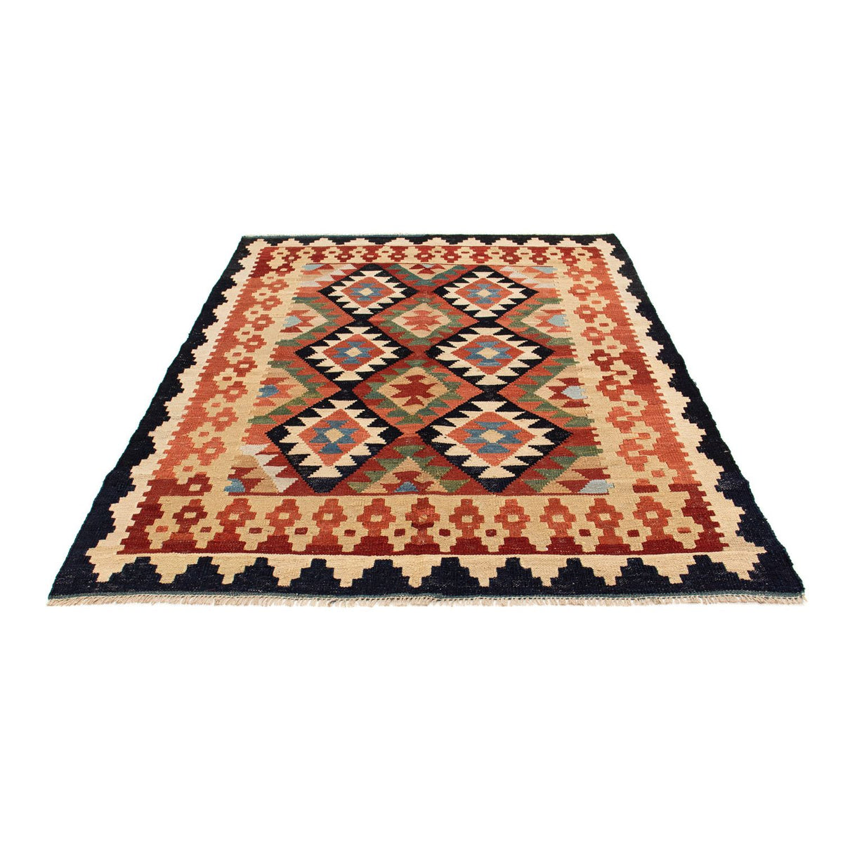 Kelim Rug - Splash - 202 x 155 cm - multicolored