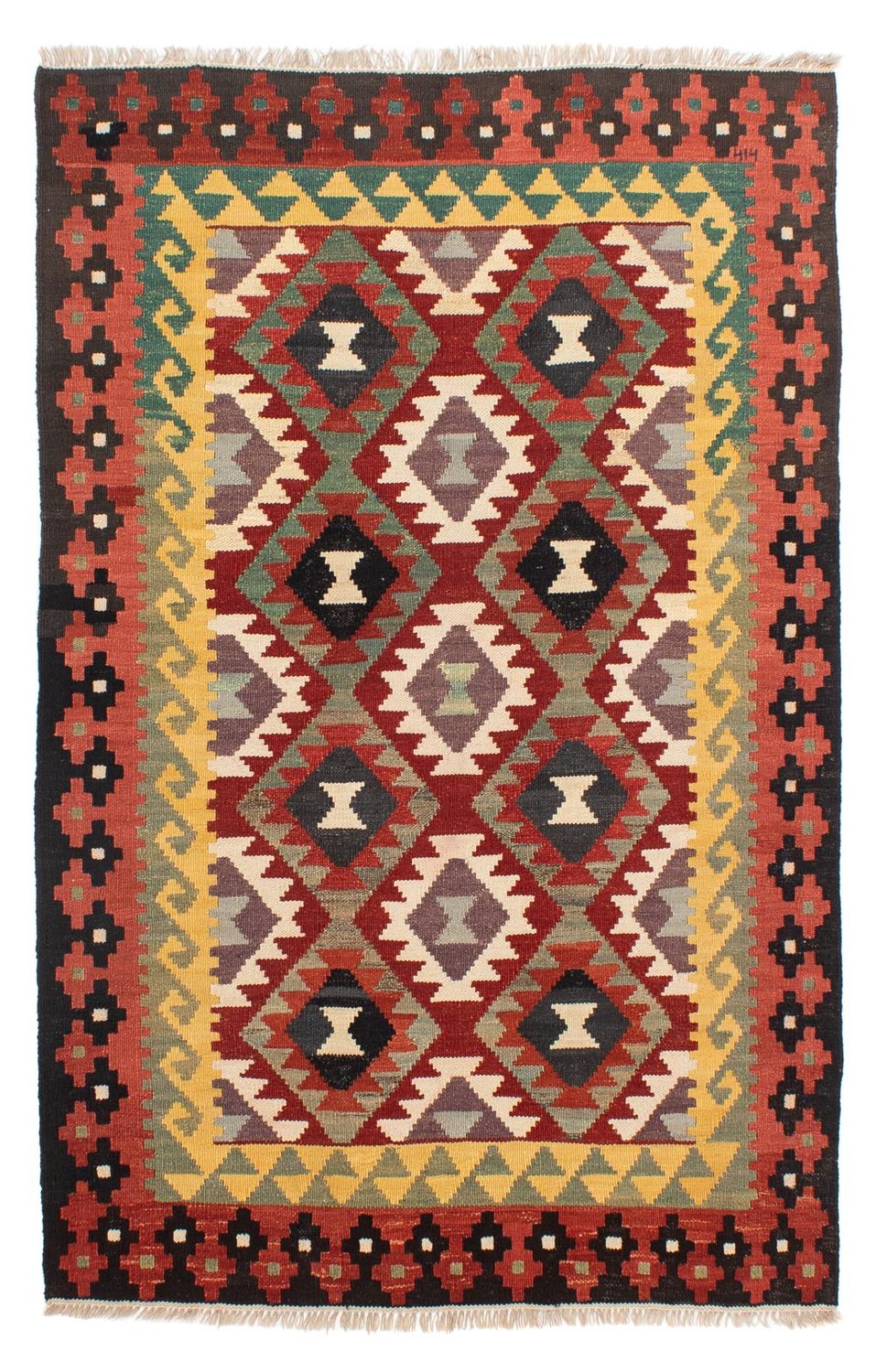 Kelim Rug - Splash - 194 x 126 cm - multicolored