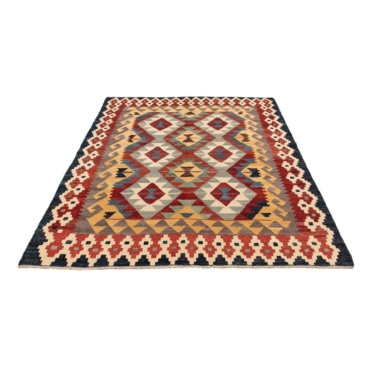 Kelim Rug - Splash - 203 x 153 cm - multicolored