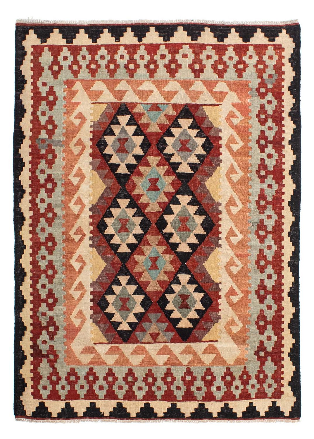 Kelim Rug - Splash - 202 x 151 cm - multicolored