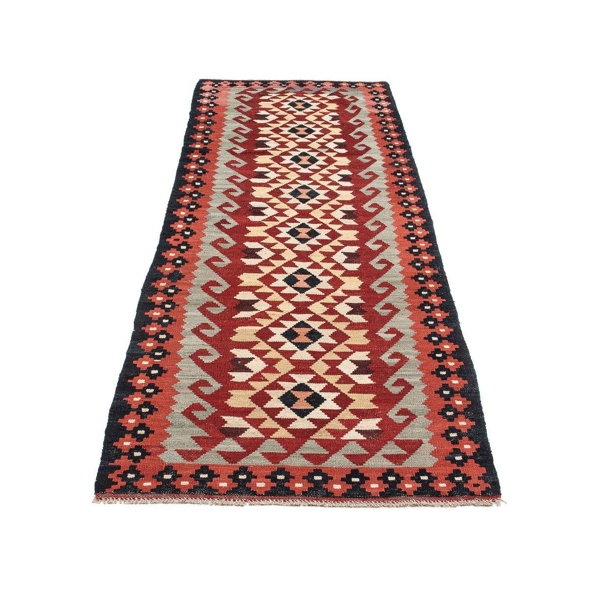 Runner Kelim Rug - Splash - 285 x 87 cm - light red