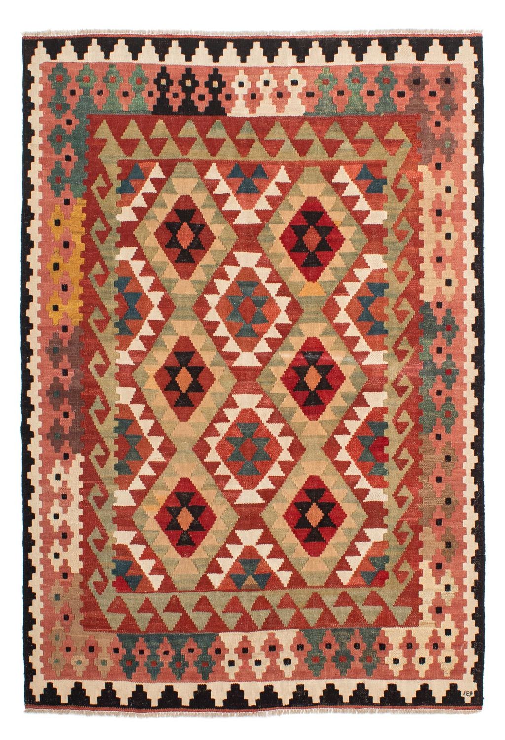 Kelim Rug - Splash - 201 x 150 cm - multicolored