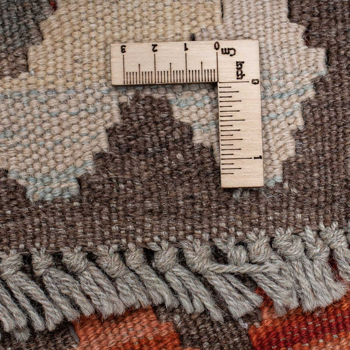 Runner Kelim Rug - Splash - 310 x 97 cm - rust