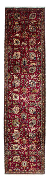 Runner Perser Rug - Tabriz - 385 x 90 cm - dark red