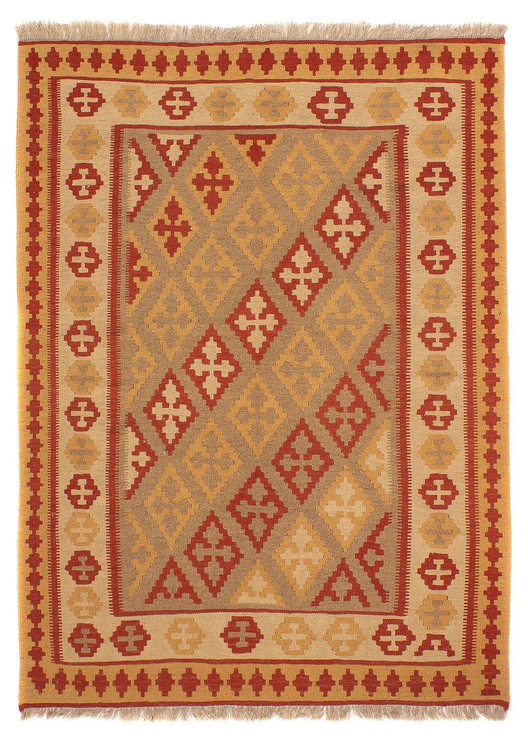 Kelim Rug - Oriental - 198 x 146 cm - light brown
