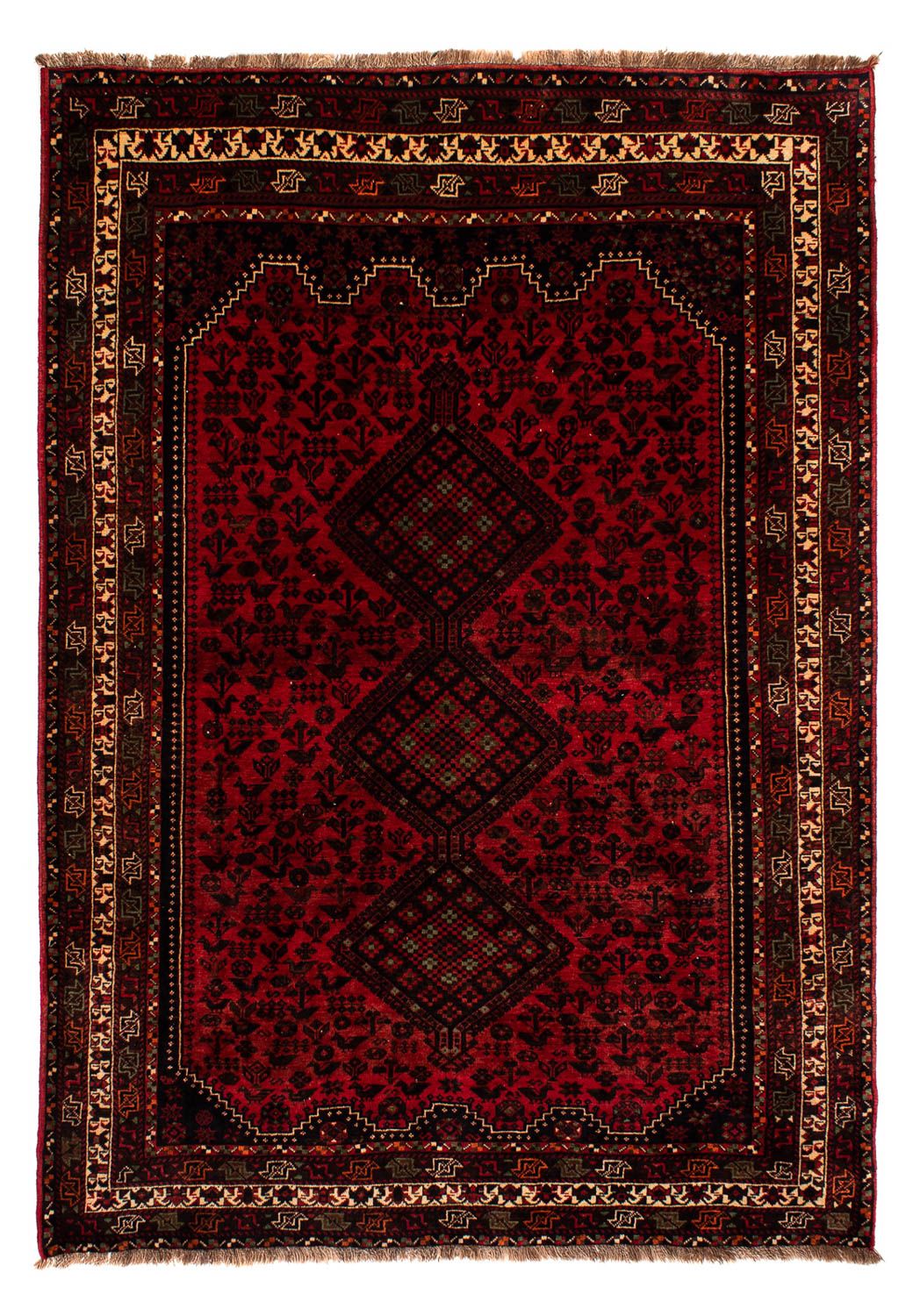 Perser Rug - Nomadic - 295 x 200 cm - dark red