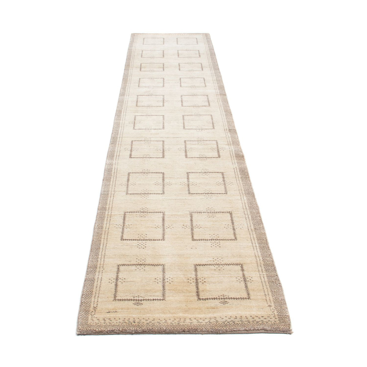 Runner Gabbeh Rug - Loribaft Perser - 345 x 75 cm - beige
