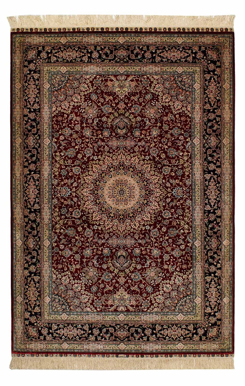Silk Rug - Chinese Silk - 183 x 122 cm - dark red