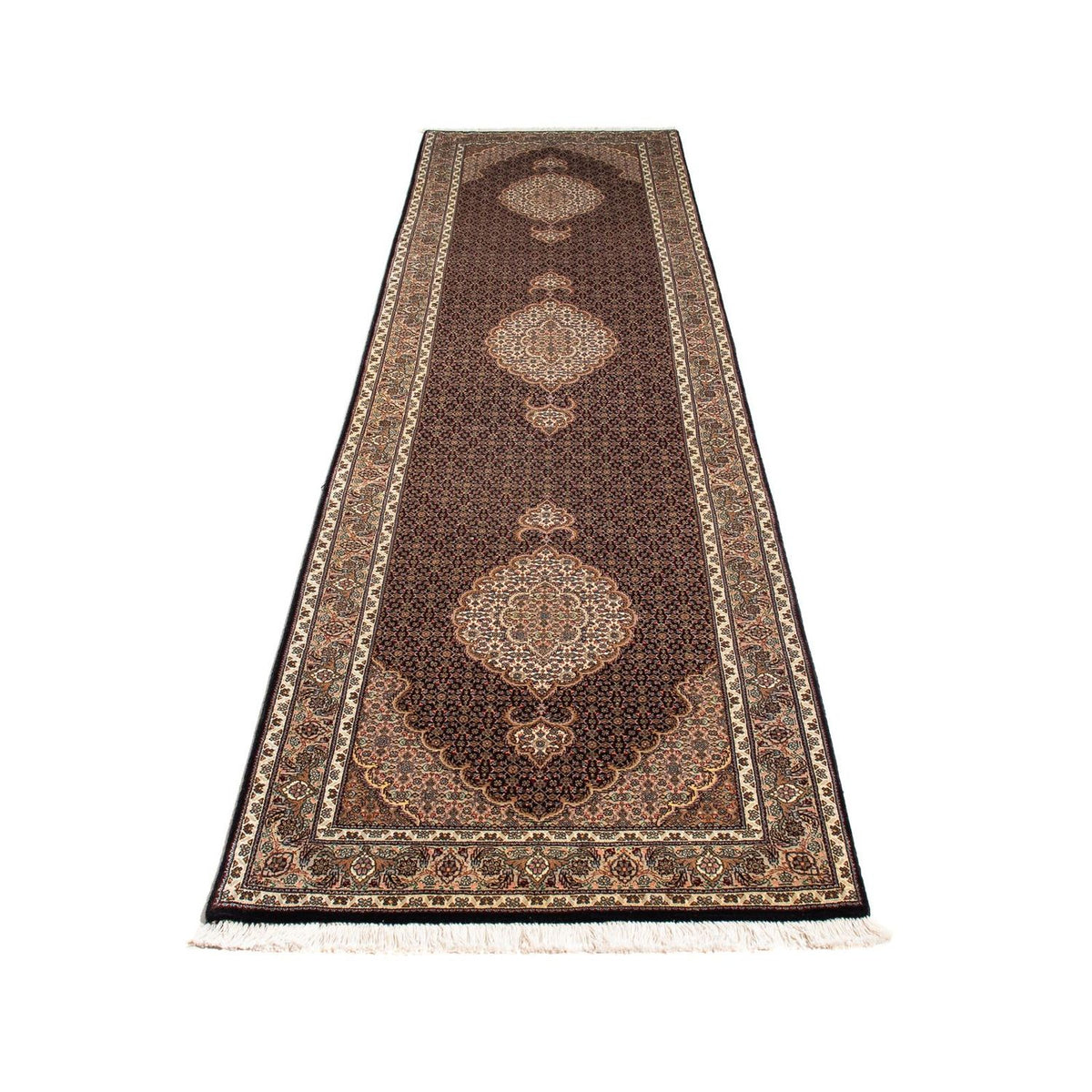 Runner Perser Rug - Tabriz - 302 x 82 cm - dark blue