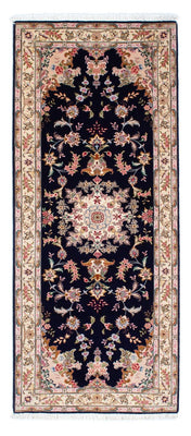 Runner Perser Rug - Tabriz - Royal - 200 x 83 cm - dark blue