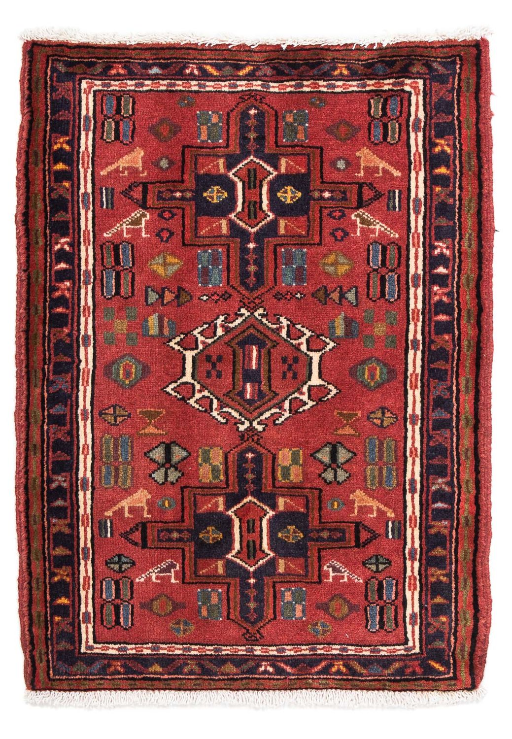 Perser Rug - Nomadic - 98 x 70 cm - dark red