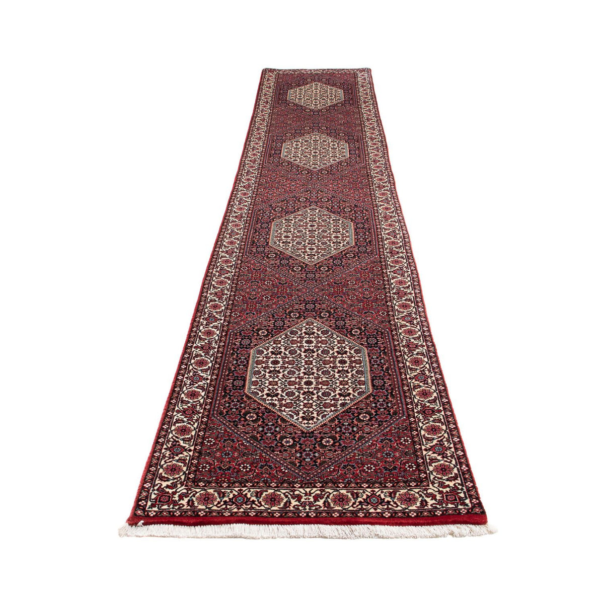 Runner Perser Rug - Bidjar - 415 x 78 cm - dark red