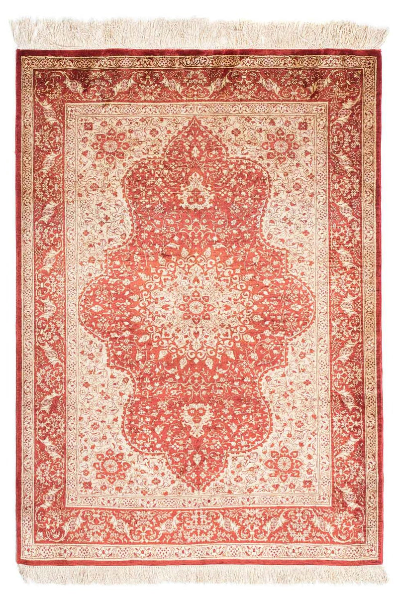 Oriental Rug - Hereke - 122 x 69 cm - dark red