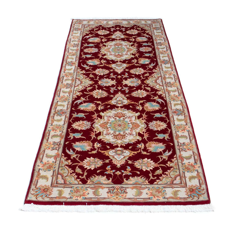 Runner Perser Rug - Tabriz - 206 x 78 cm - dark red