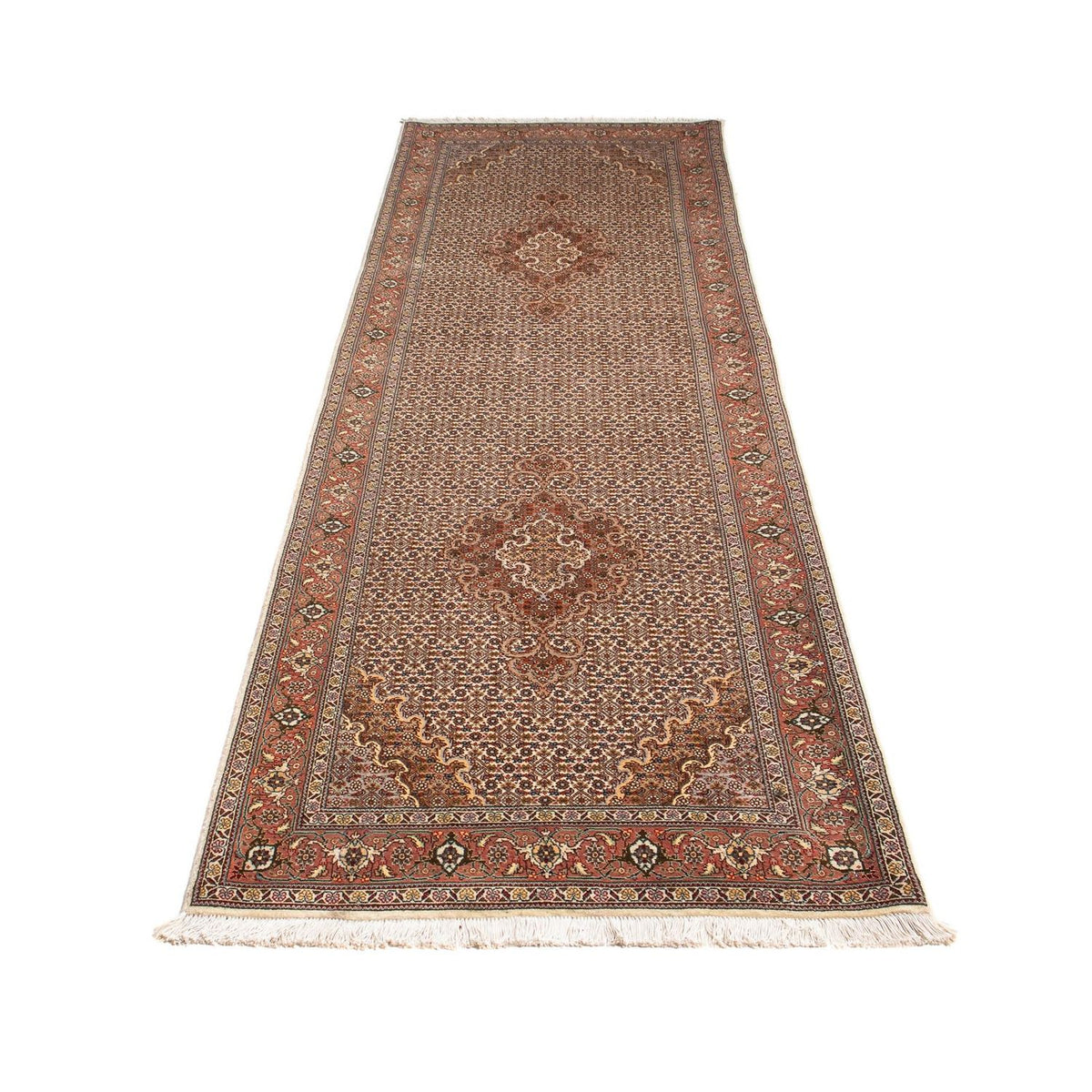 Runner Perser Rug - Tabriz - 302 x 85 cm - light brown
