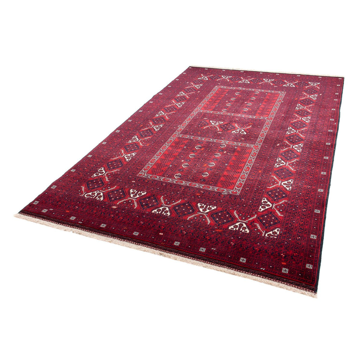 Turkaman Rug - 249 x 160 cm - dark red