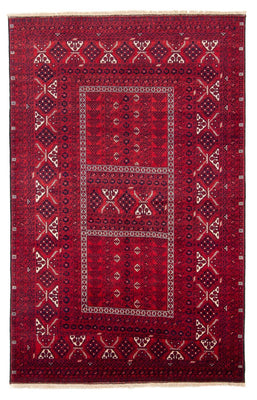 Turkaman Rug - 248 x 163 cm - dark red