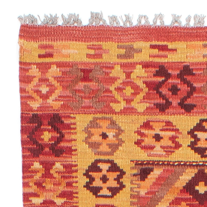 Runner Kelim Rug - Splash - 299 x 73 cm - light red