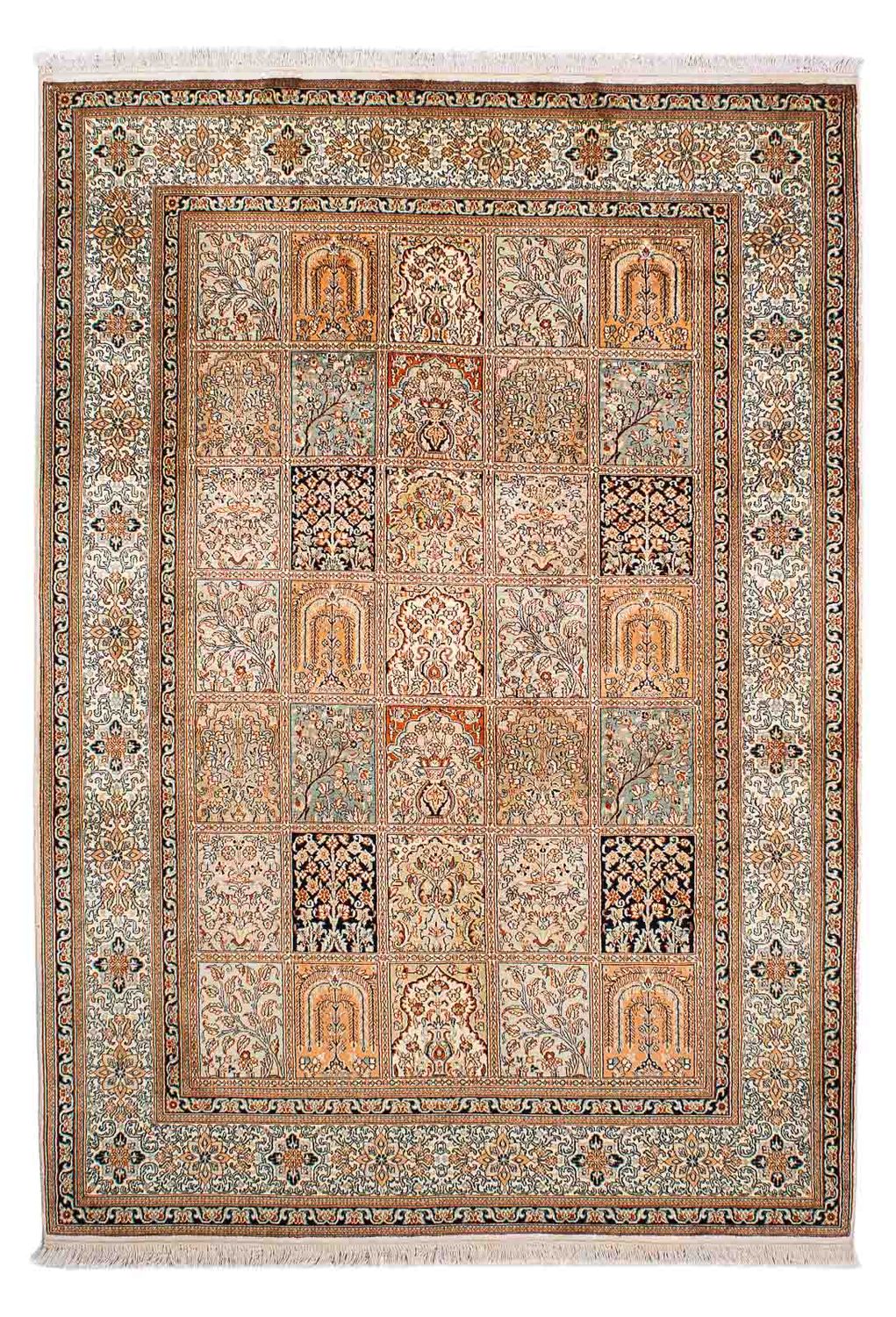 Silk Rug - Kashmir Silk - 221 x 158 cm - multicolored