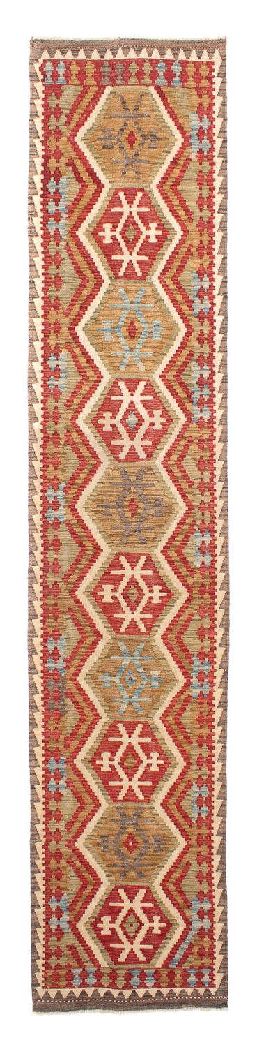 Runner Kelim Rug - Splash - 393 x 77 cm - red