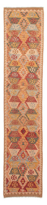 Runner Kelim Rug - Splash - 390 x 76 cm - light red