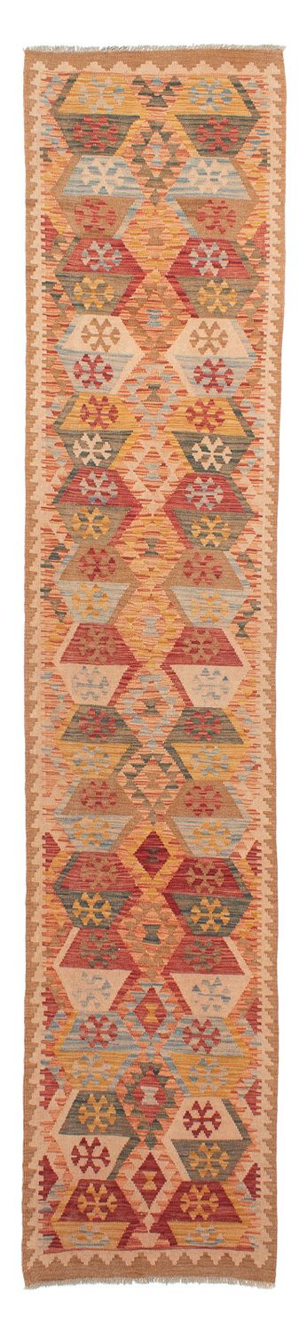 Runner Kelim Rug - Splash - 390 x 76 cm - light red