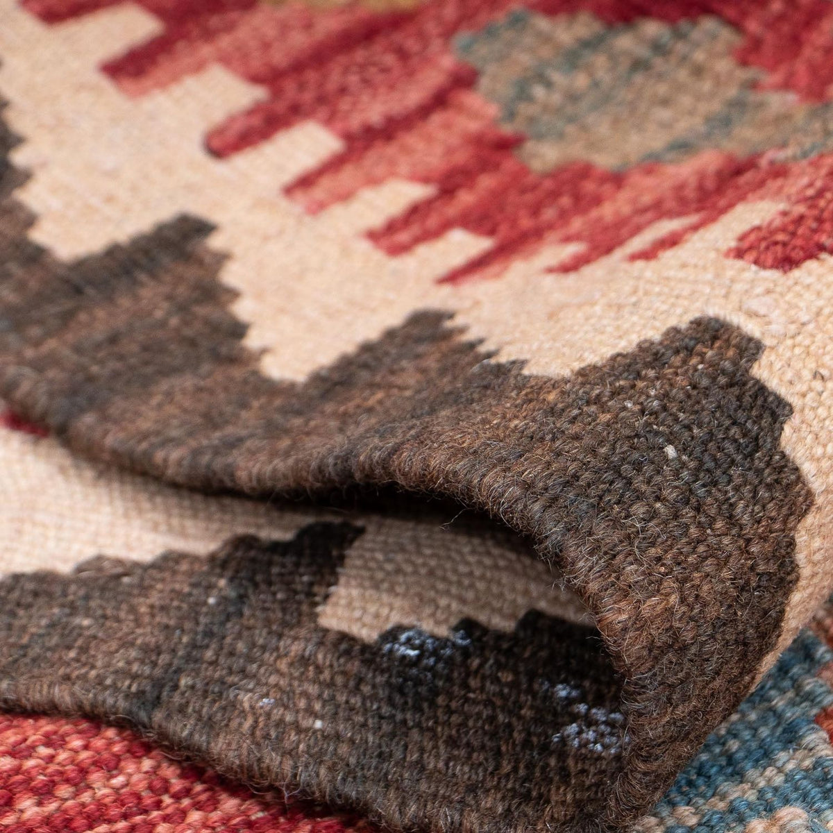 Runner Kelim Rug - Splash - 389 x 76 cm - red