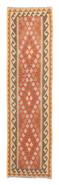 Runner Kelim Rug - Splash - 300 x 82 cm - light red