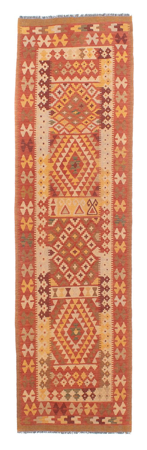 Runner Kelim Rug - Splash - 323 x 90 cm - light red