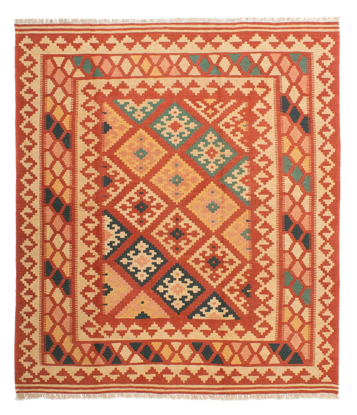 Kelim Rug - Oriental square  - 213 x 193 cm - multicolored