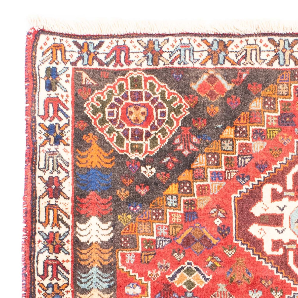 Perser Rug - Nomadic - 150 x 120 cm - dark red