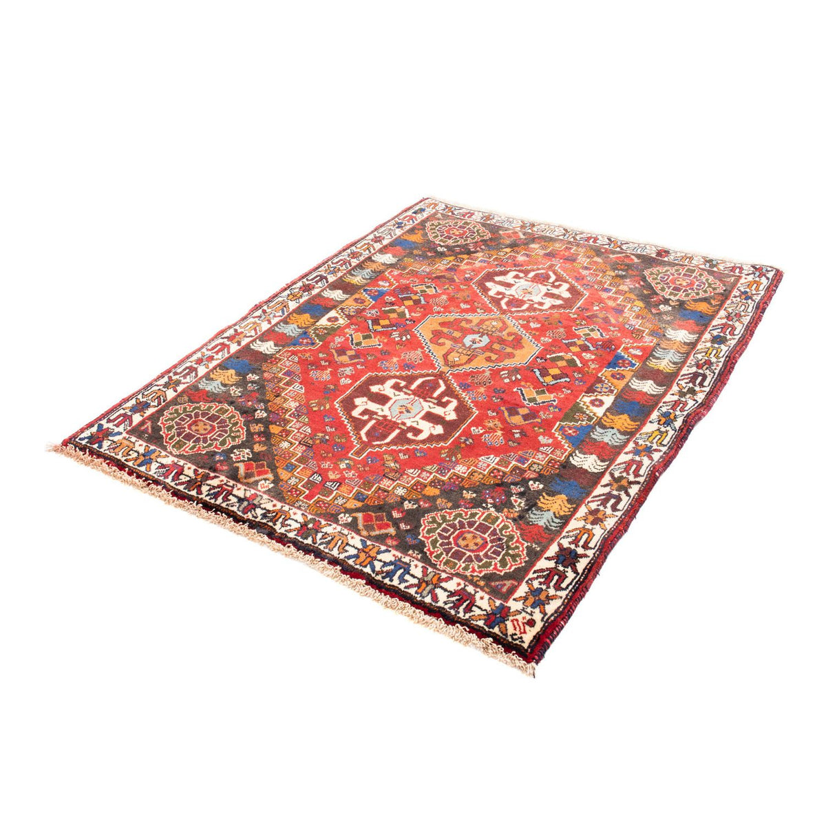 Perser Rug - Nomadic - 150 x 120 cm - dark red