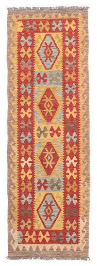 Runner Kelim Rug - Splash - 199 x 65 cm - red