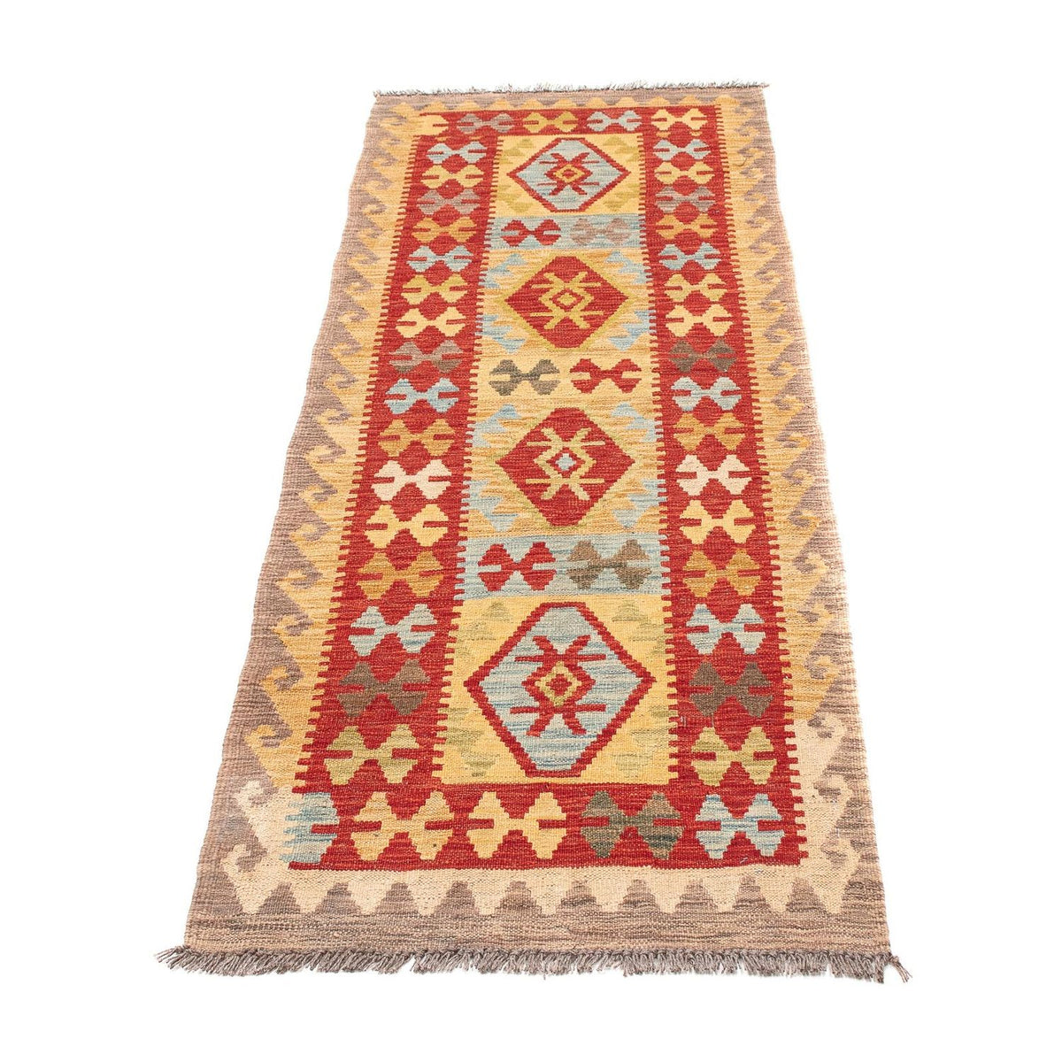 Runner Kelim Rug - Splash - 199 x 65 cm - red