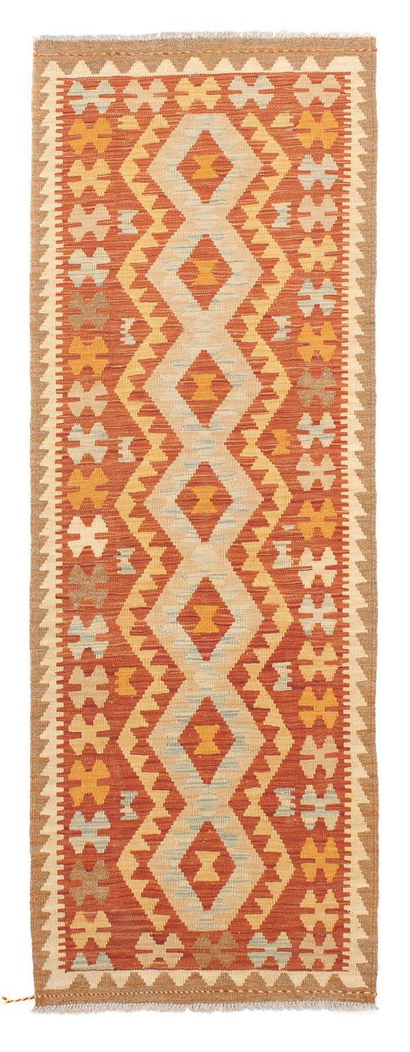 Runner Kelim Rug - Splash - 200 x 62 cm - rust