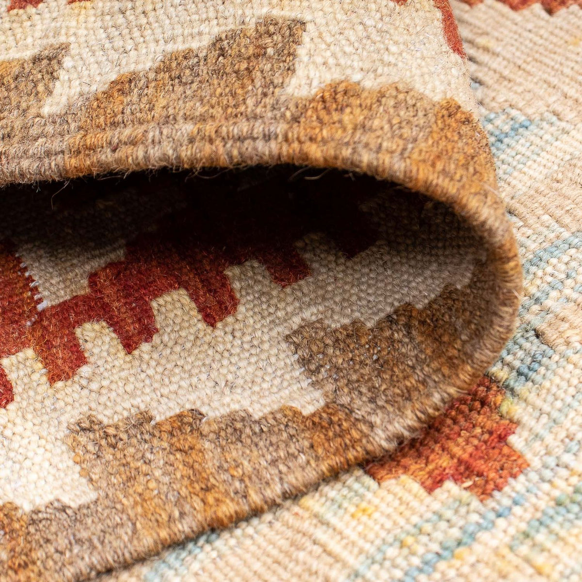 Runner Kelim Rug - Splash - 200 x 62 cm - rust