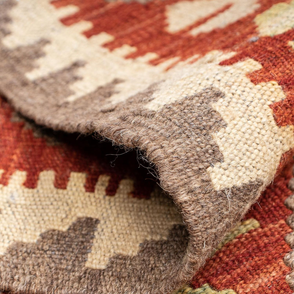 Runner Kelim Rug - Splash - 200 x 66 cm - red