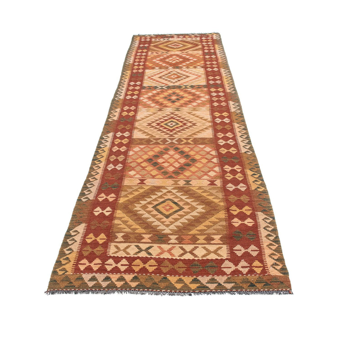 Runner Kelim Rug - Splash - 397 x 95 cm - multicolored
