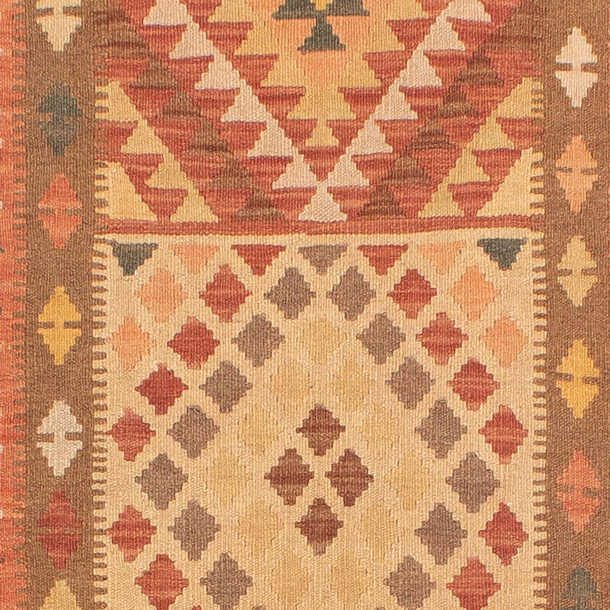 Runner Kelim Rug - Splash - 407 x 91 cm - light red