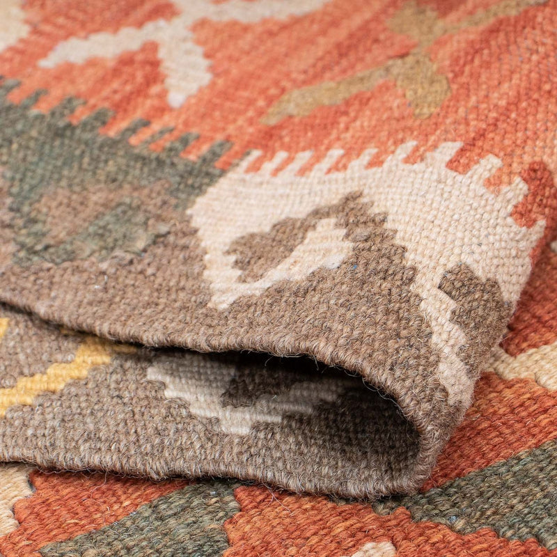 Runner Kelim Rug - Splash - 407 x 91 cm - light red