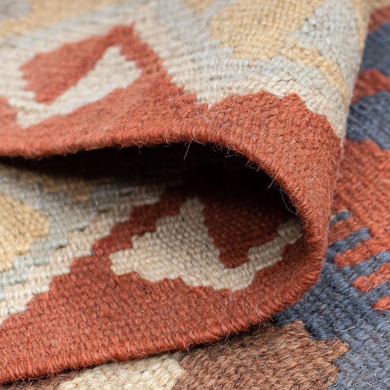 Runner Kelim Rug - Splash - 182 x 61 cm - rust