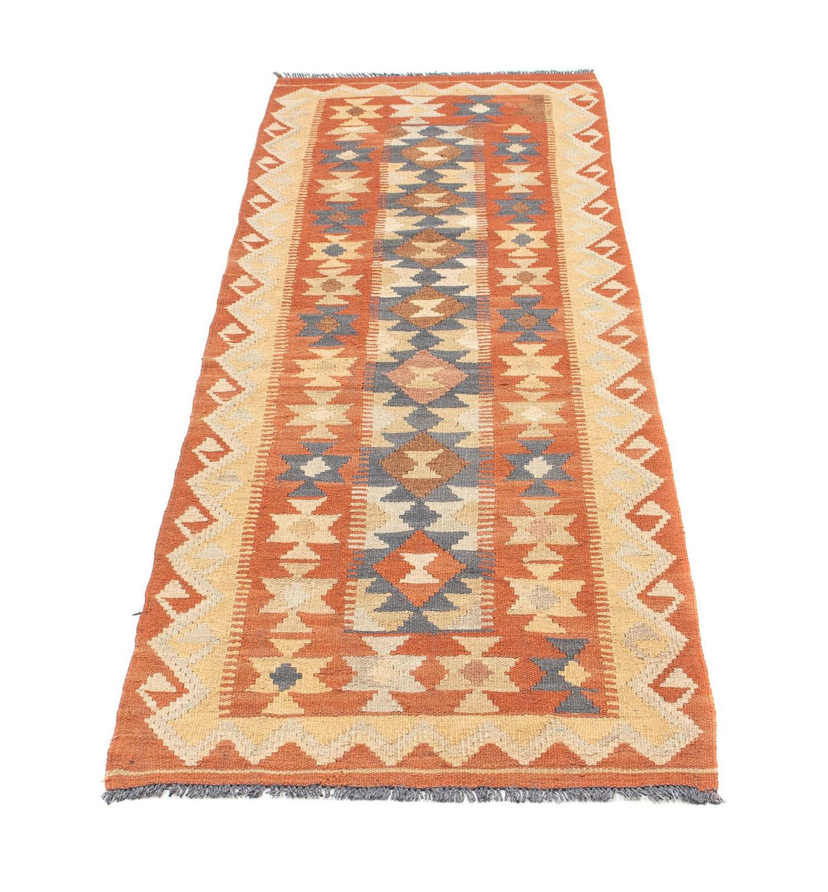 Runner Kelim Rug - Splash - 182 x 61 cm - rust