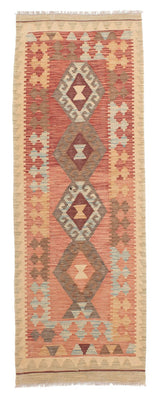 Runner Kelim Rug - Splash - 202 x 67 cm - light red