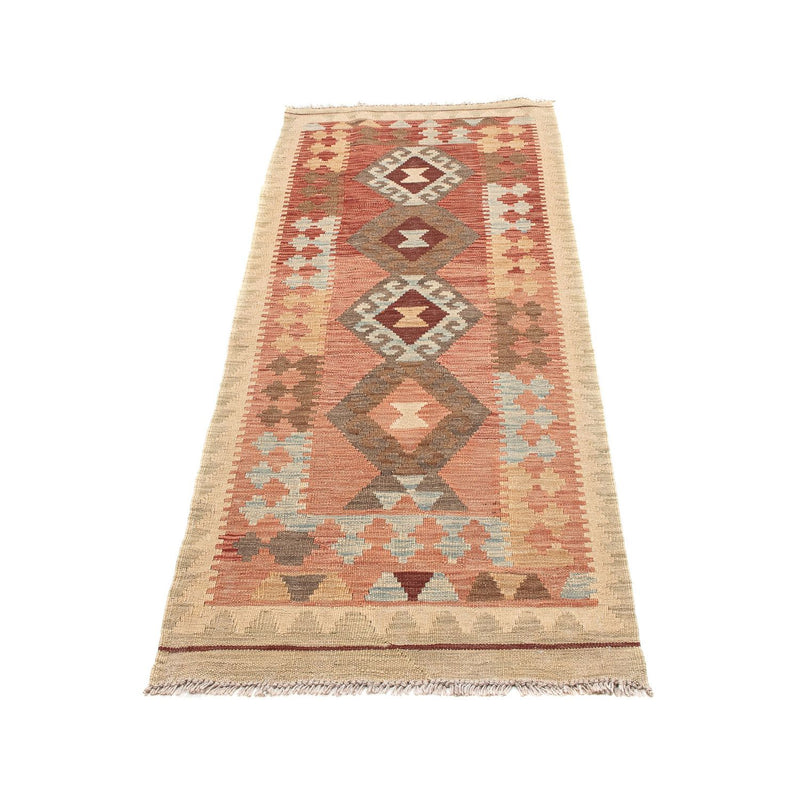 Runner Kelim Rug - Splash - 202 x 67 cm - light red